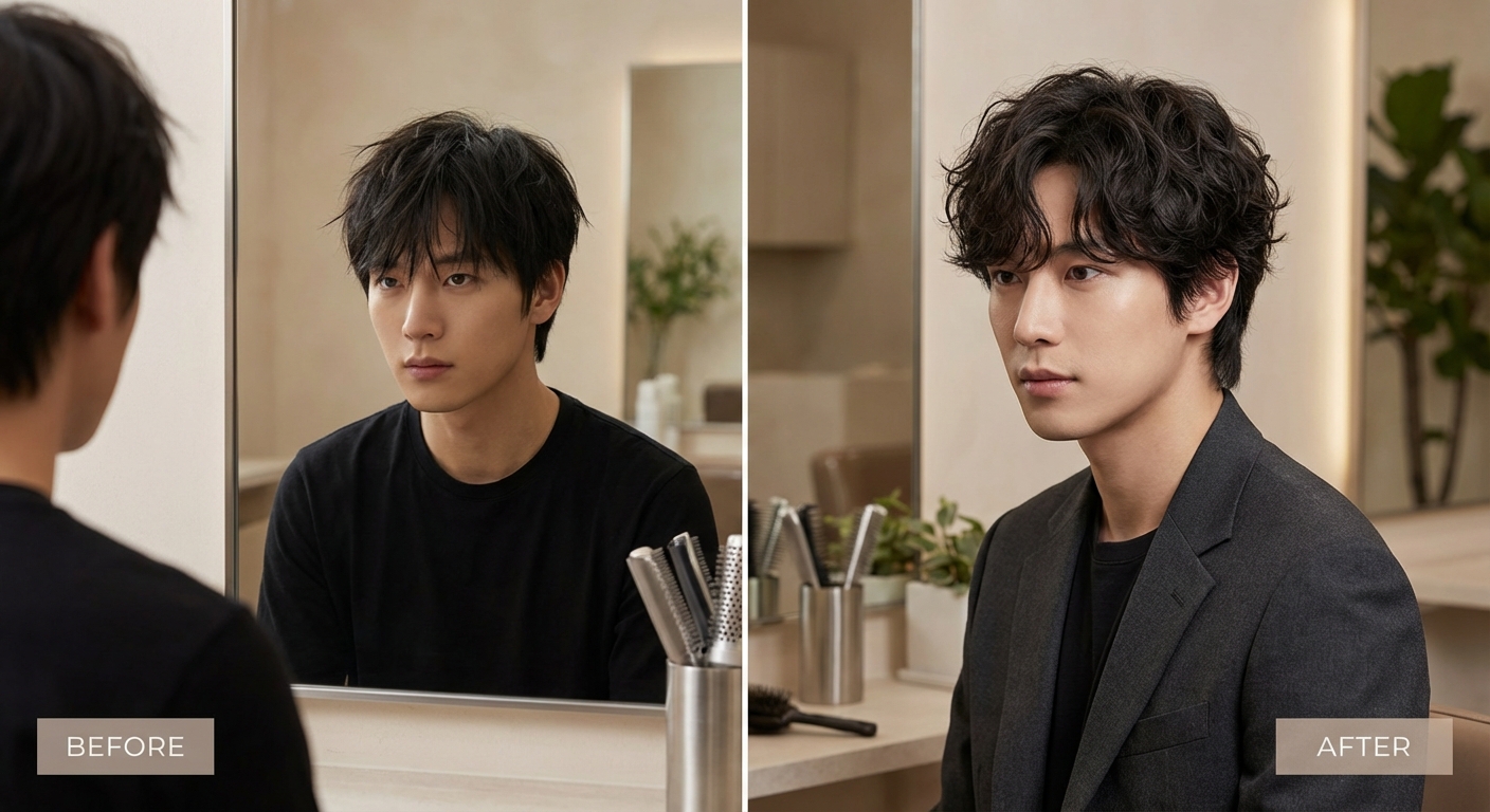 남자 섀도우펌 스타일링 집에서 하는 방법