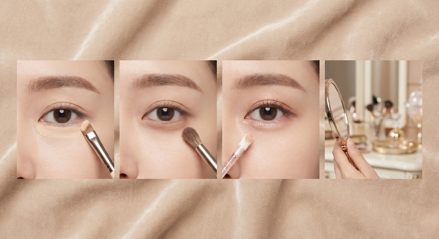 애교살 메이크업 단계별 과정