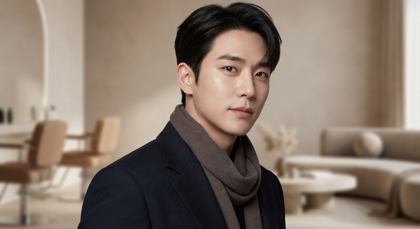 남성 애교살 메이크업 완성 모습