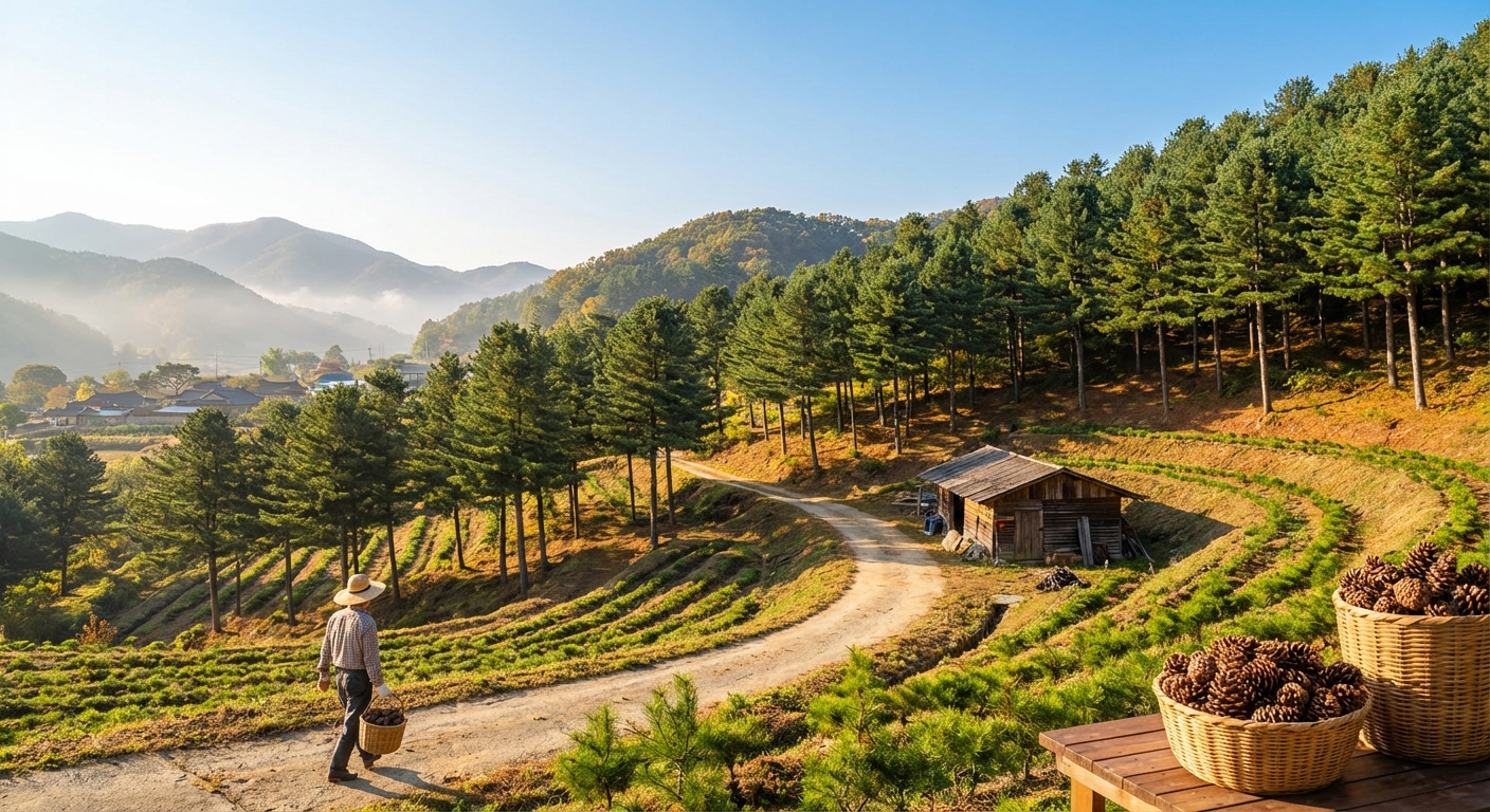 가평 잣 농장 풍경