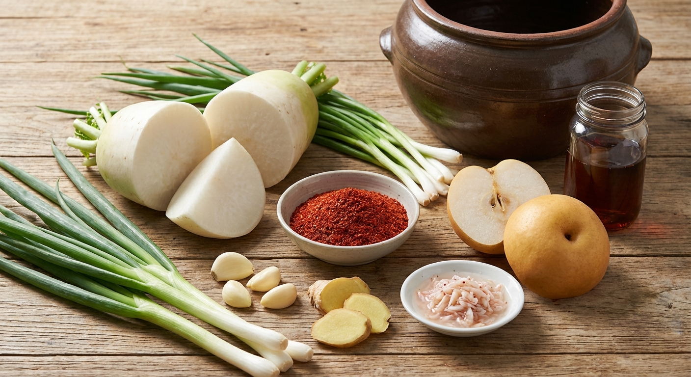 석박지 재료 준비 사진