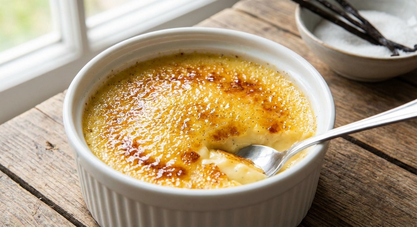 바닐라빈 씨앗이 들어간 크림브륄레