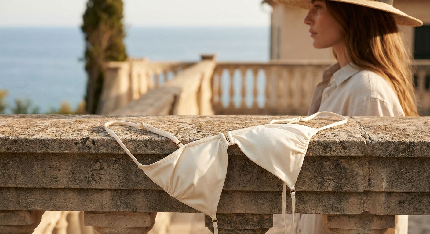 스파게티 스트랩 비키니 상의