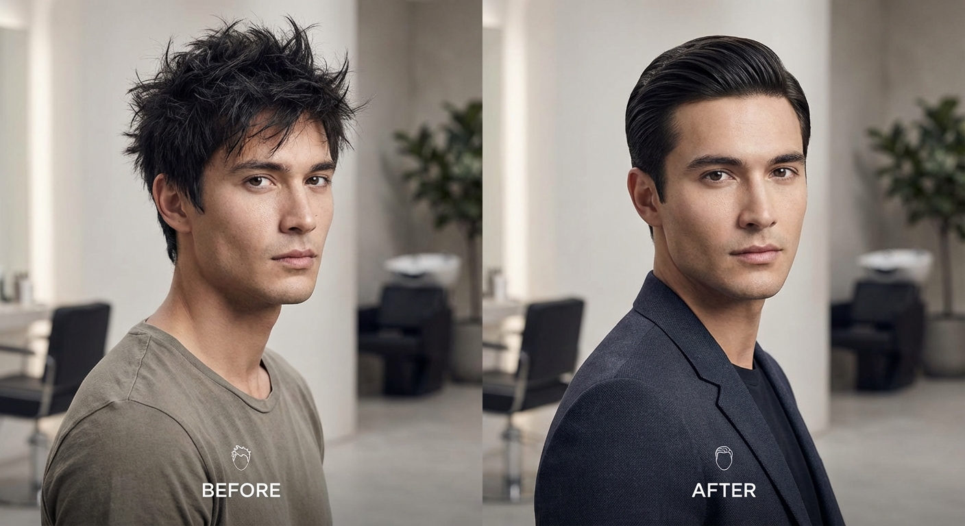 다운펌 스타일링 전후 비교