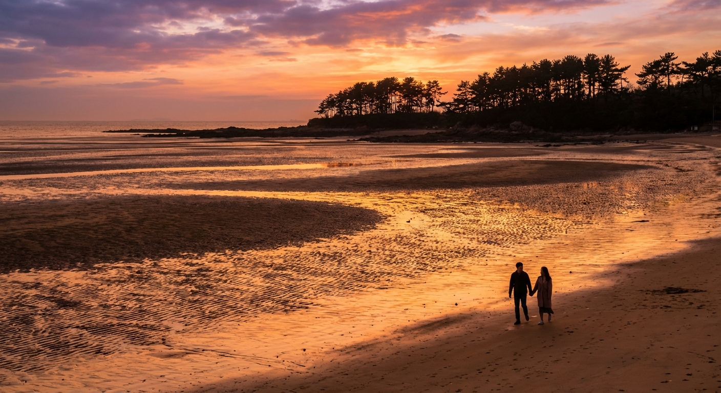 민머루해변 일몰