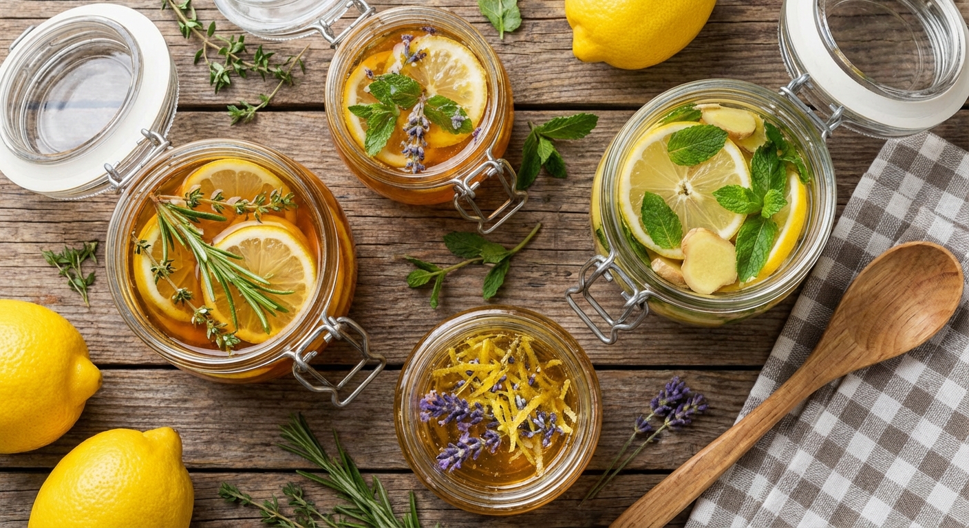 다양한 허브와 함께 만든 레몬청 변형 레시피