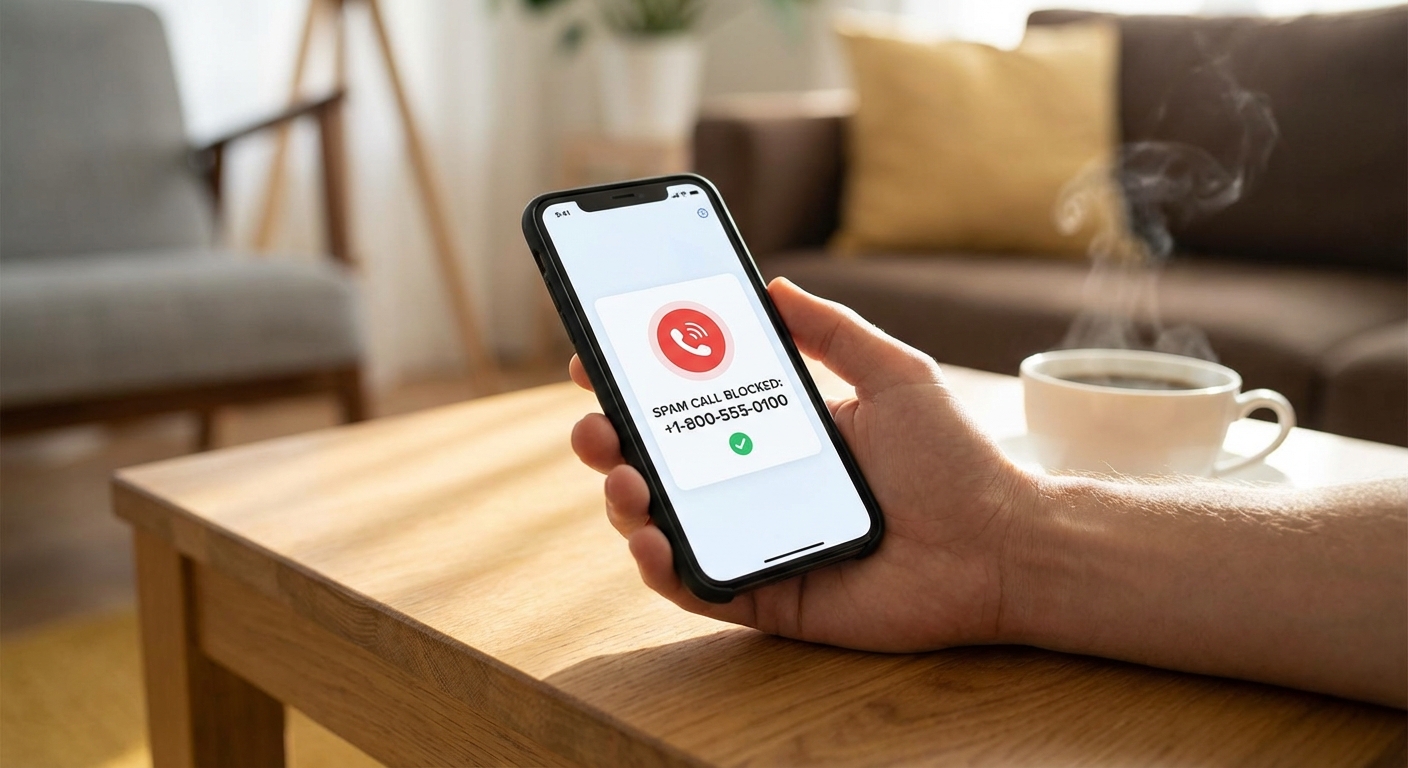 스팸 전화 차단 앱 화면 예시