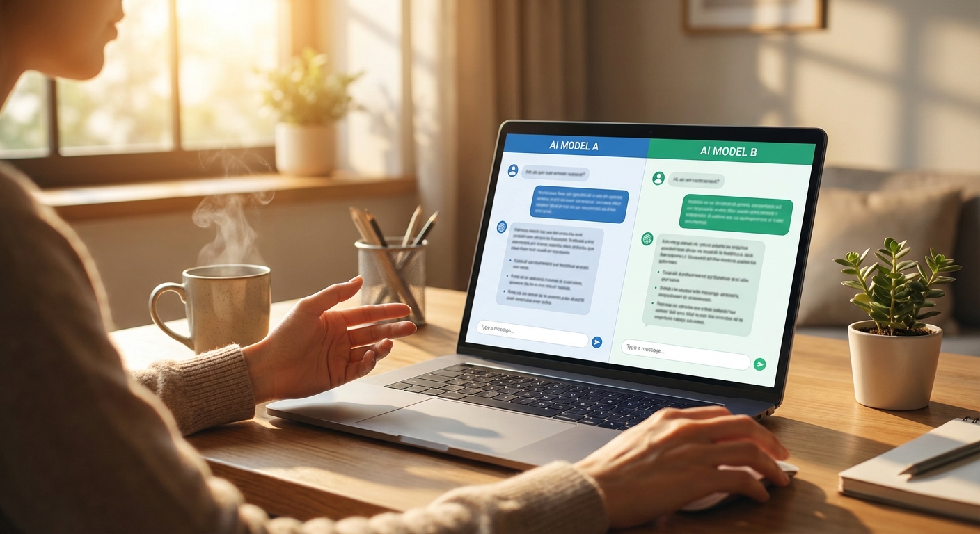 두 AI의 답변 예시를 나란히 비교한 스크린샷