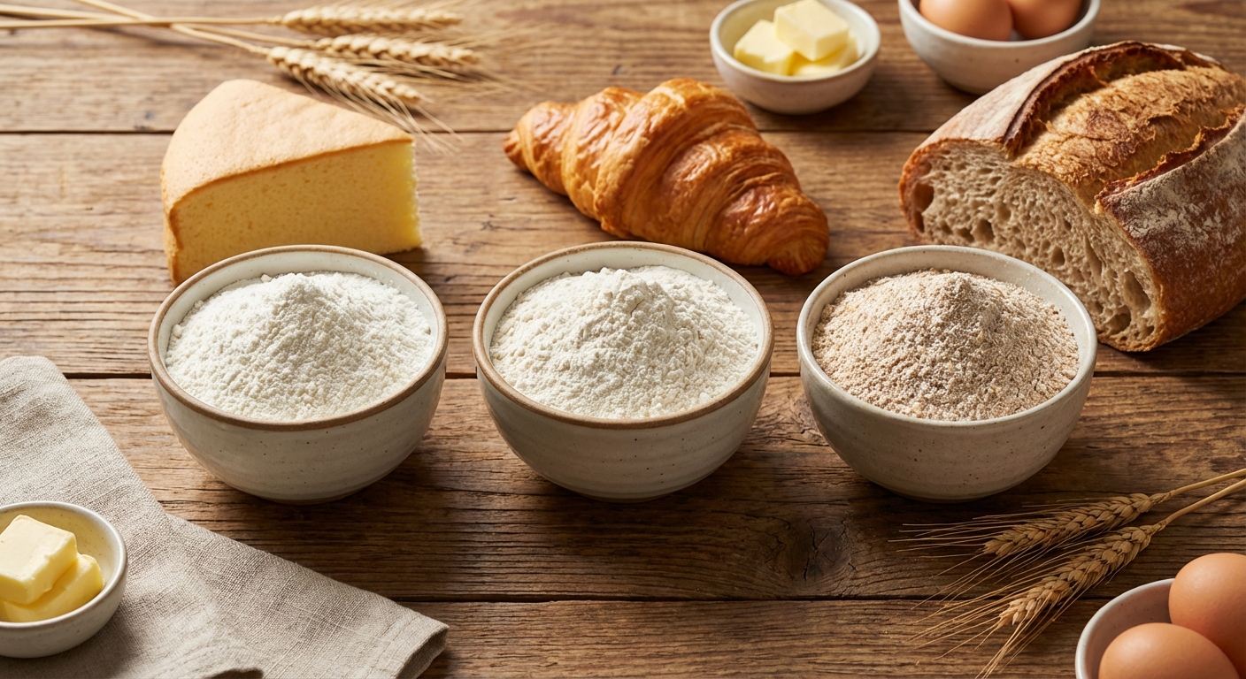 단백질 함량별 밀가루 비교 그래프