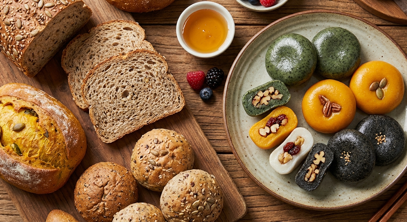 건강한 떡과 빵 간식 체크리스트