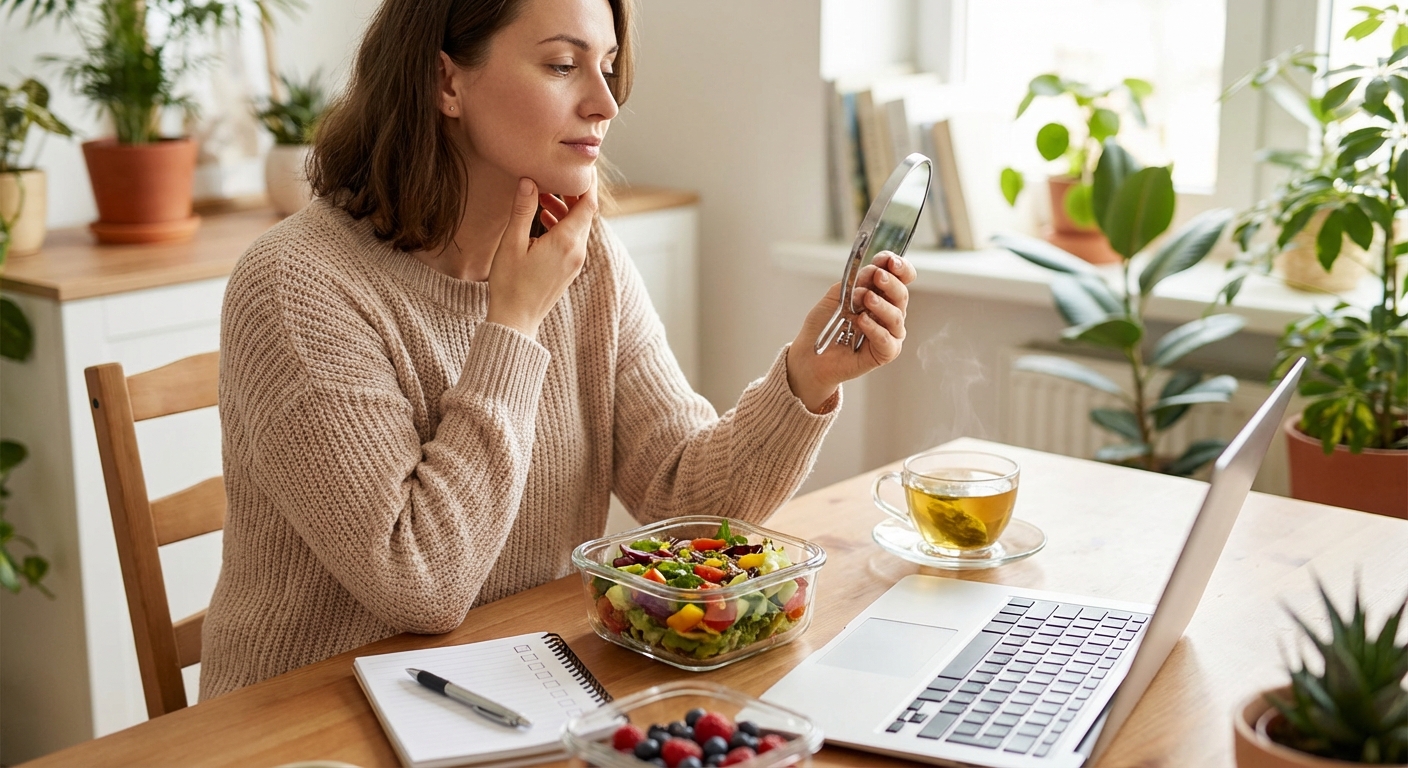 직장인 점심 식단과 부기 체크리스트