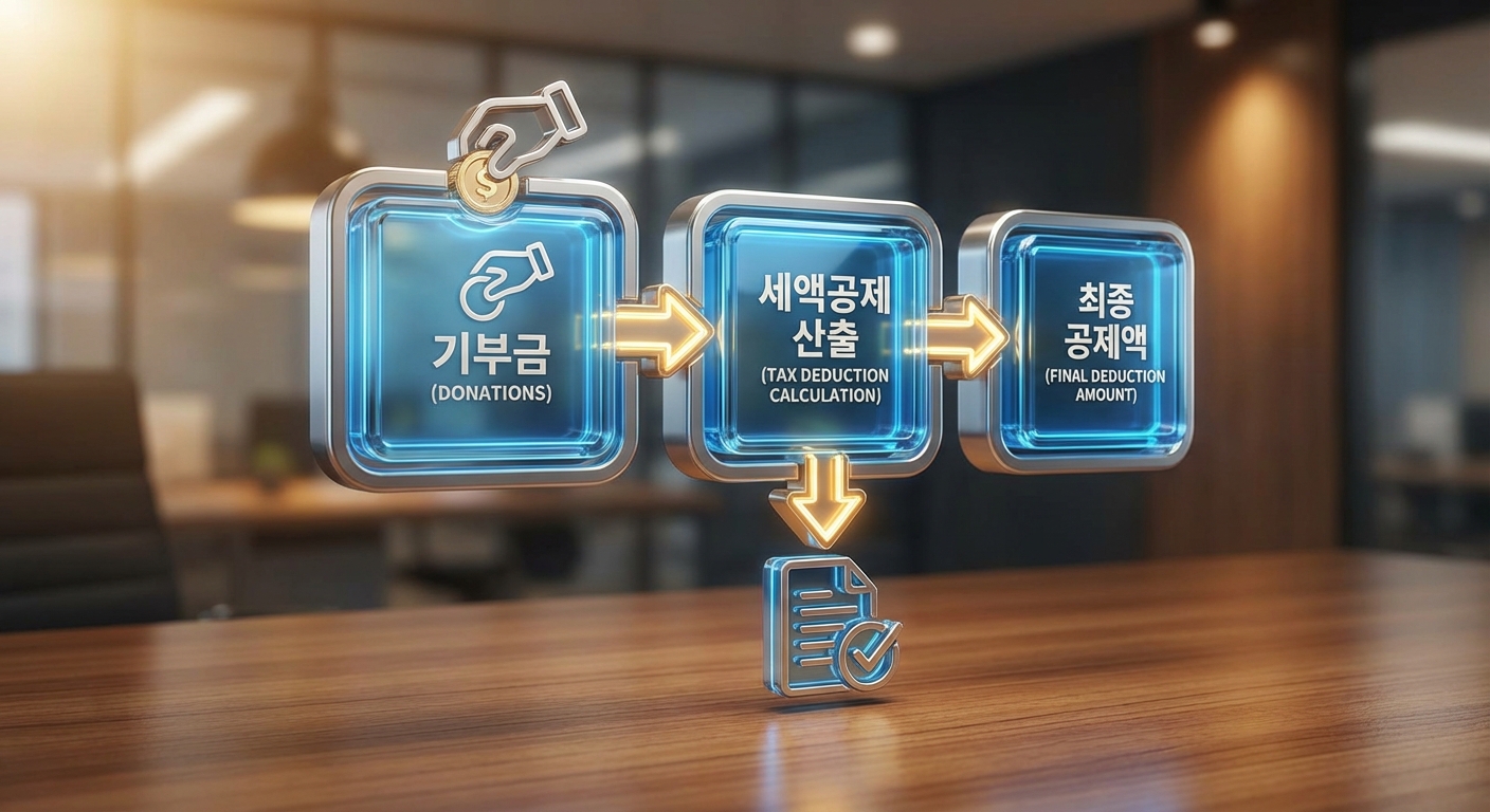 기부금 세액공제 구조 인포그래픽