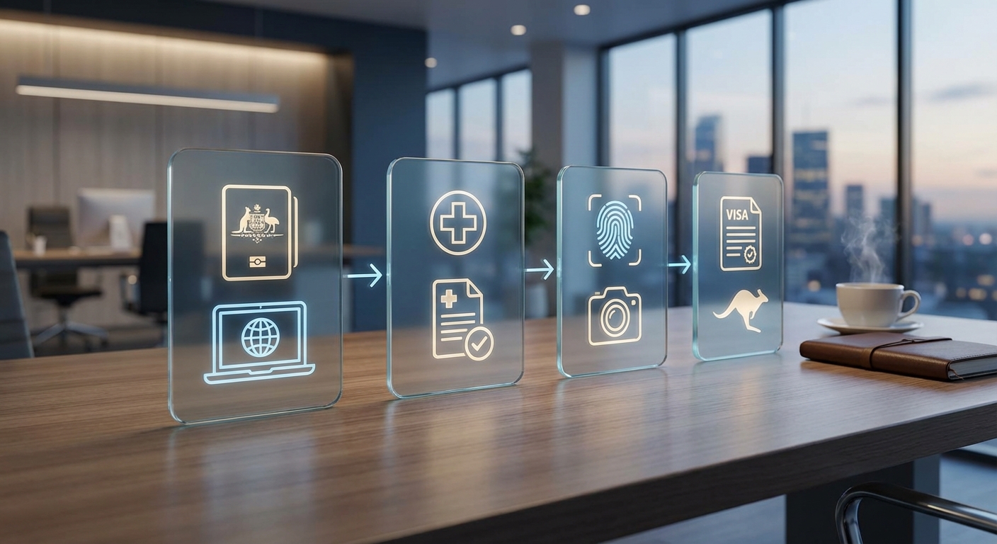 호주 워킹홀리데이 비자 신청 프로세스 인포그래픽