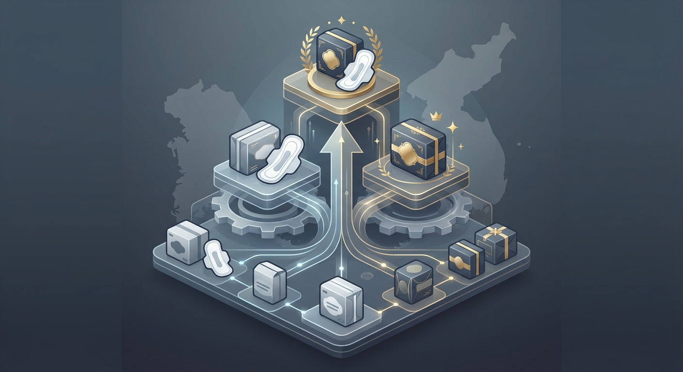 한국 생리대 시장 가격 구조 인포그래픽