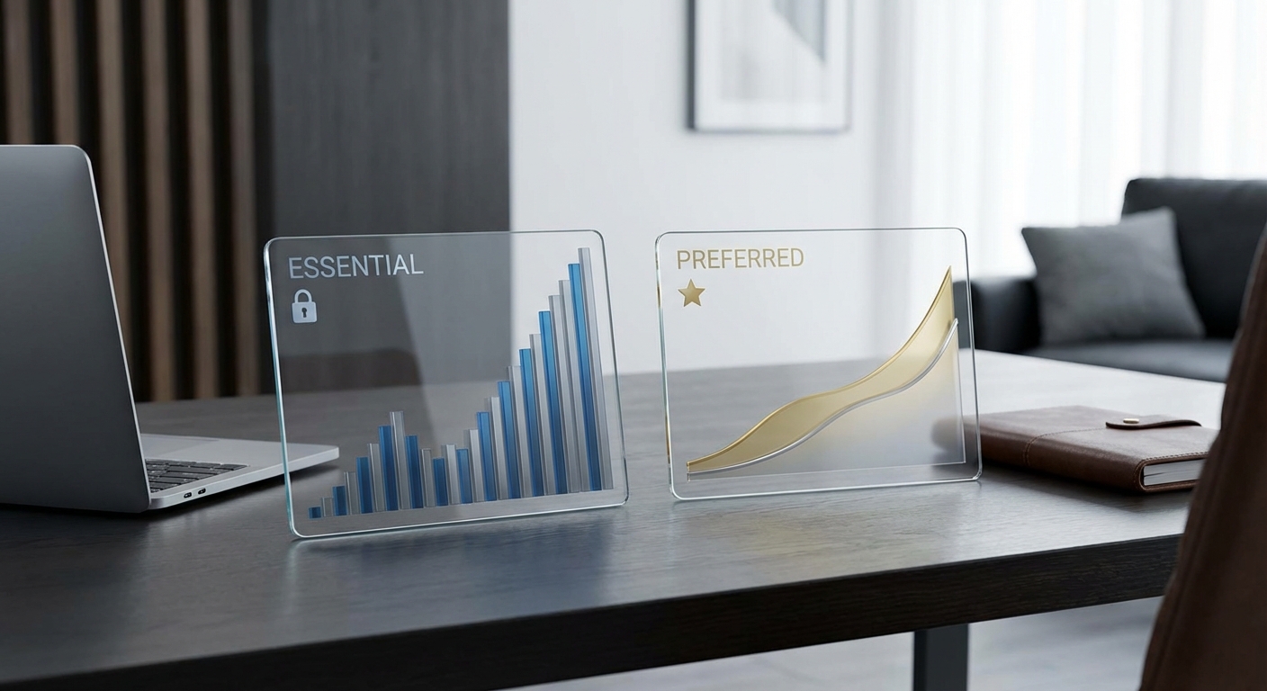 채용공고 필수조건과 우대사항 비교 그래프