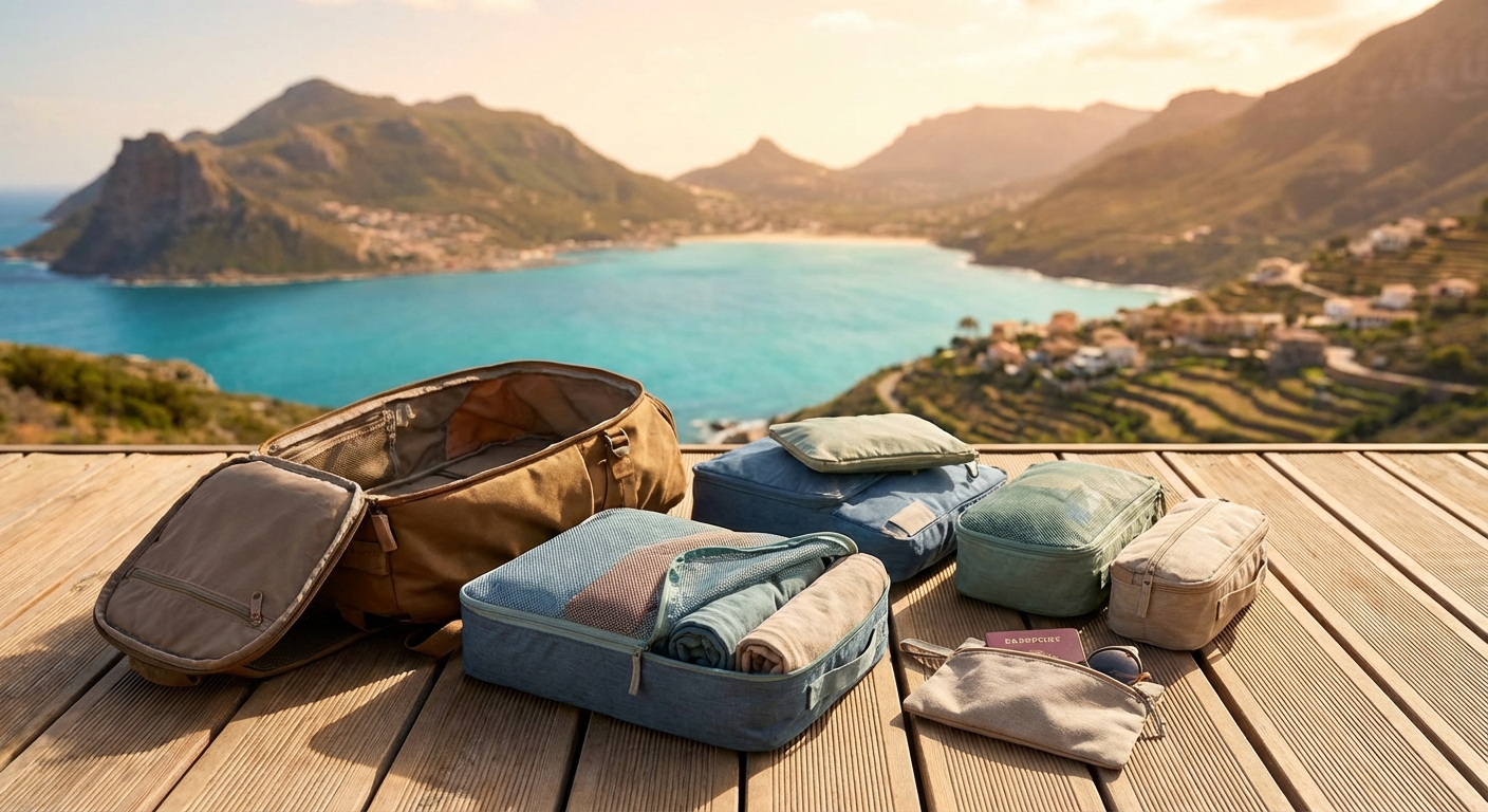 여행용 압축 팩과 파우치 세트