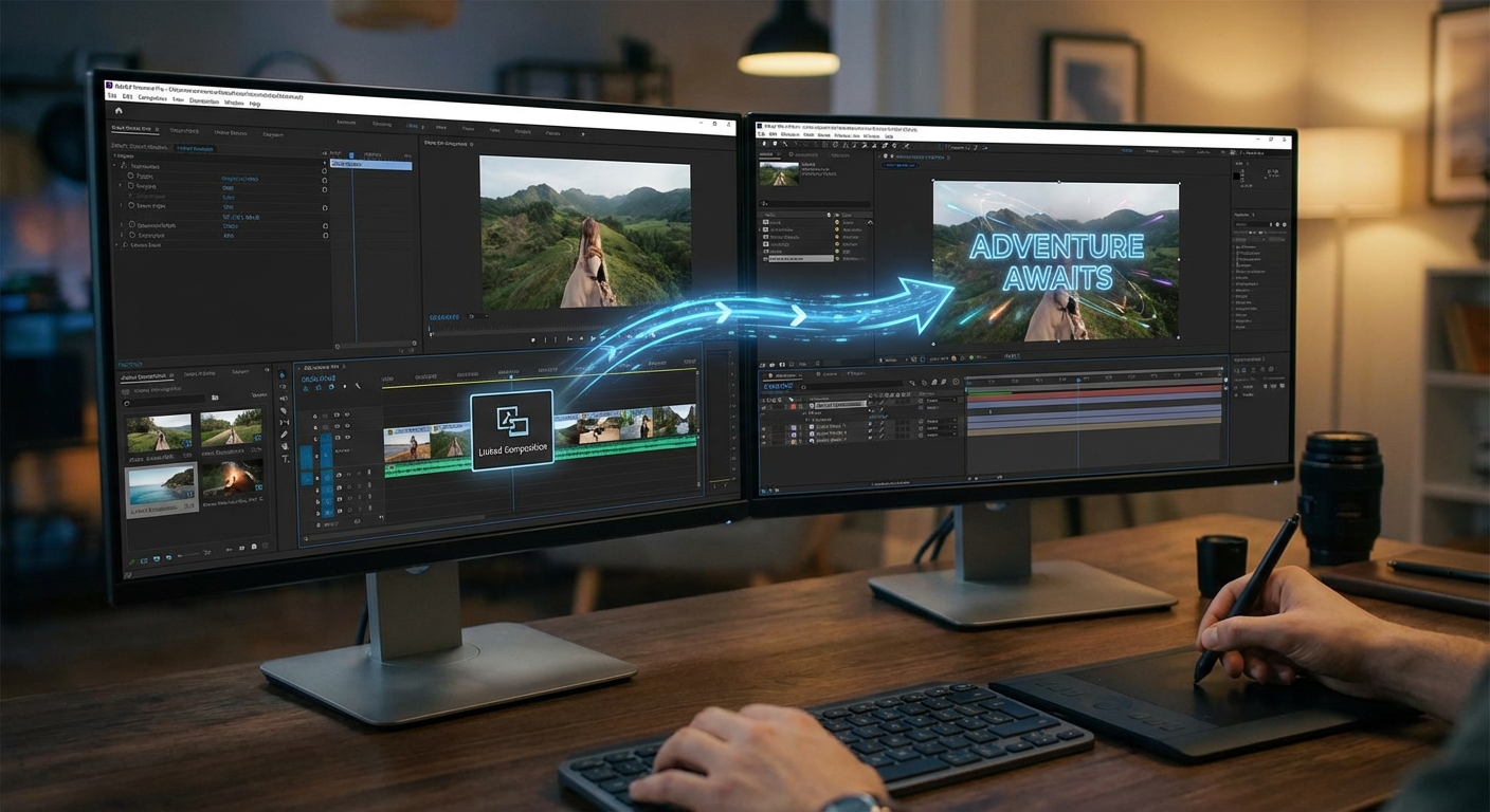 프리미어와 애프터 이펙트 다이나믹 링크 예시