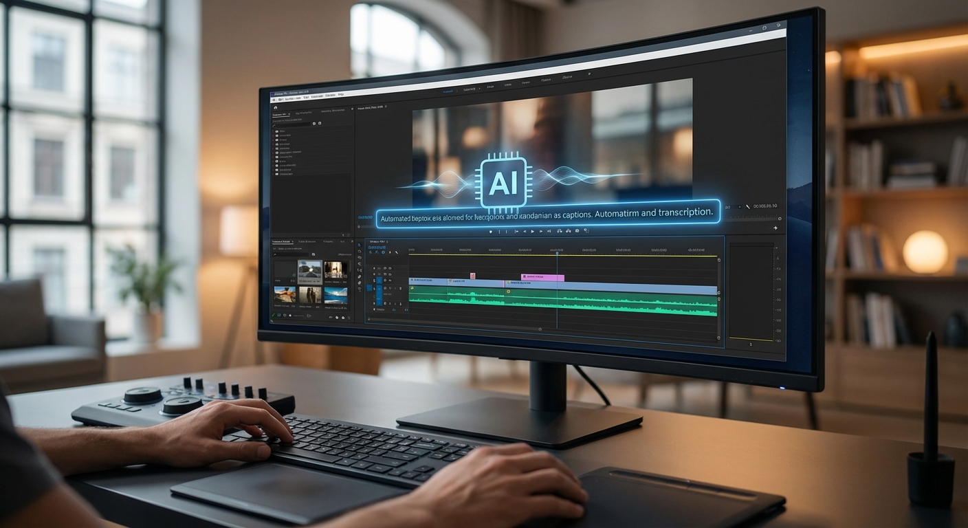 프리미어 AI 자막 생성 기능 시연