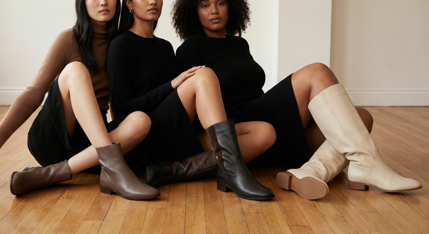 종아리 굵기별 부츠 착용 비교