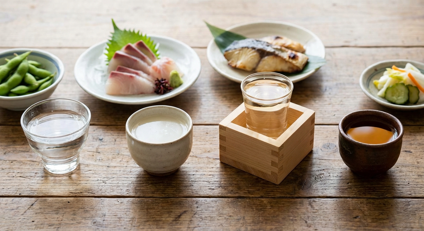 사케 타입별 색상과 질감 비교 이미지