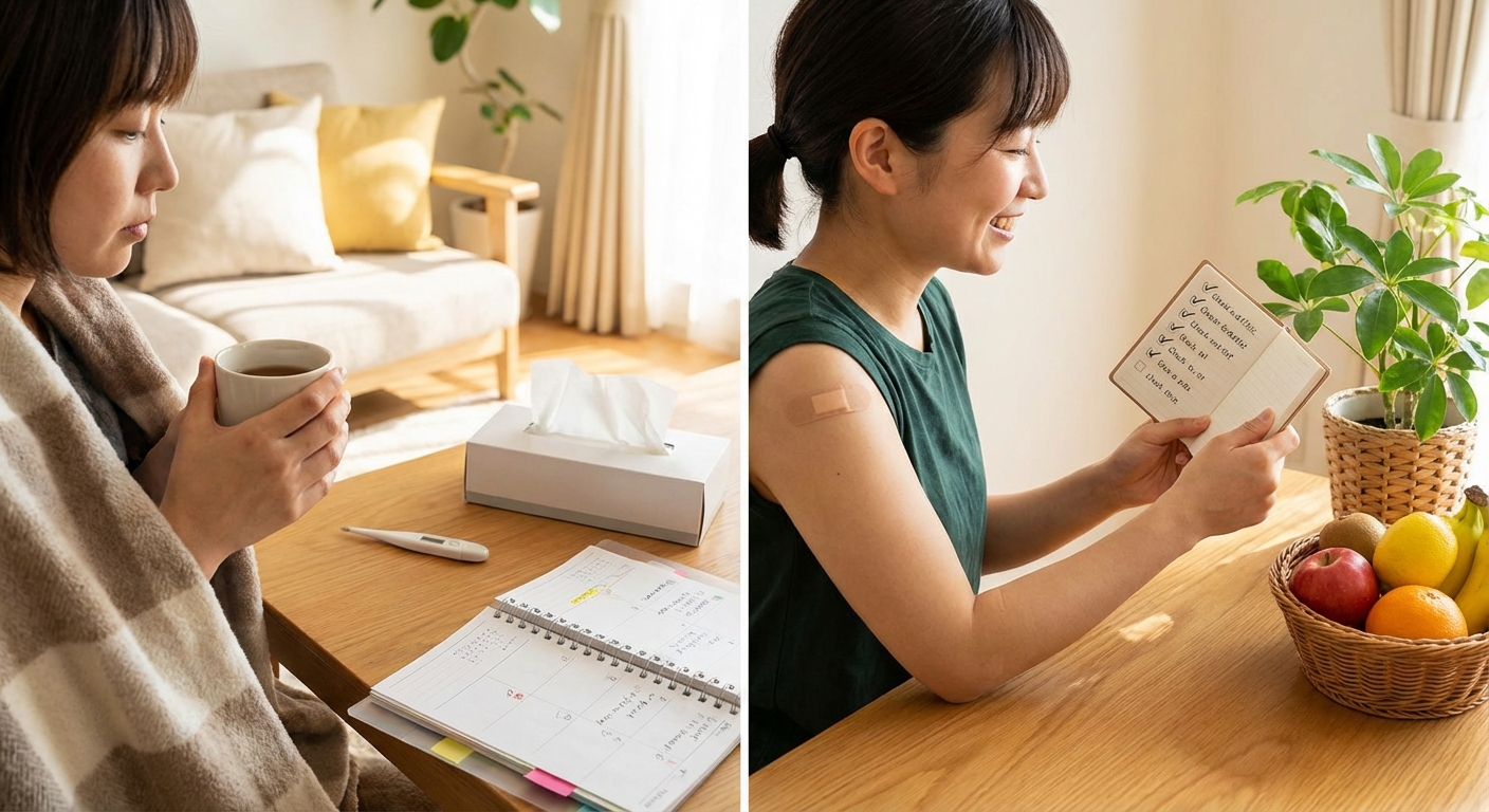 독감 예방접종 전후 비교 체크리스트