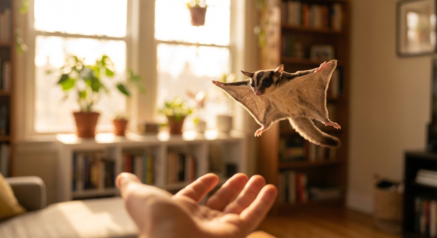 슈가 글라이더의 활막을 펼친 모습