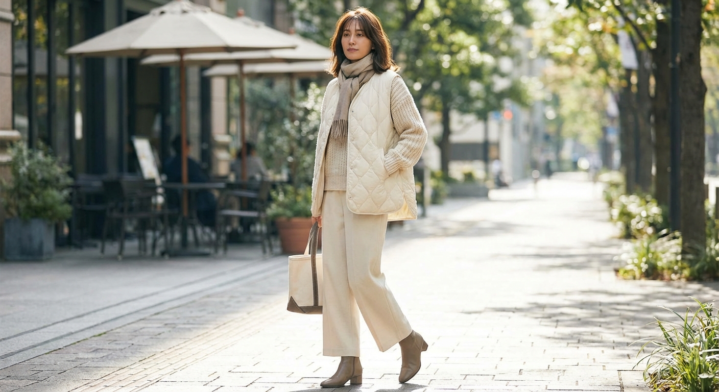 김장 조끼 데일리 코디 예시