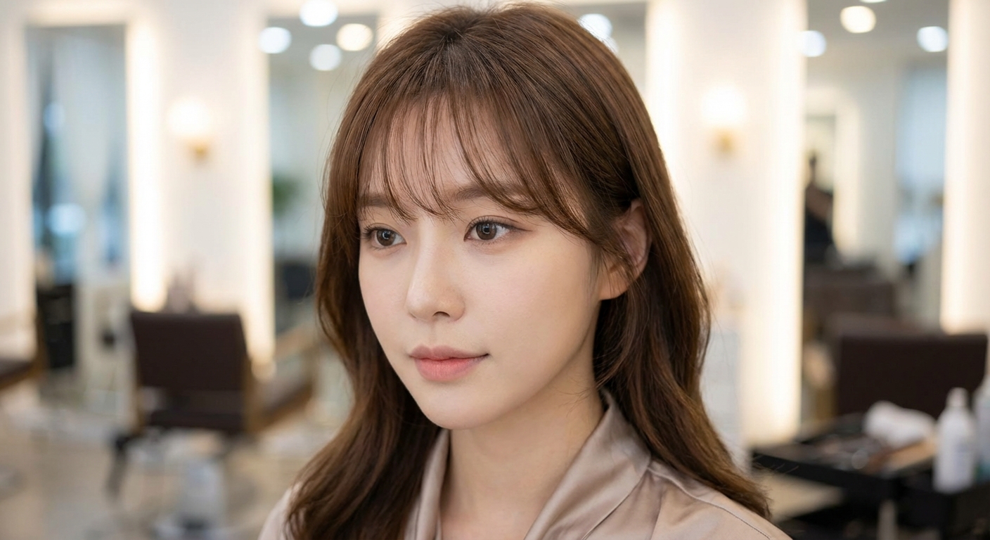 시스루 뱅 스타일 디테일 컷