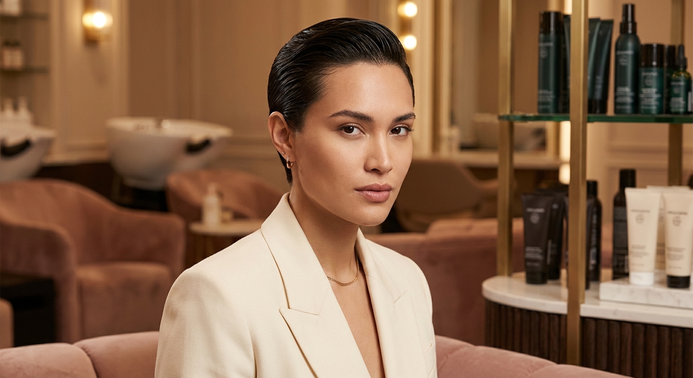 올백 깐 머리 스타일링 디테일