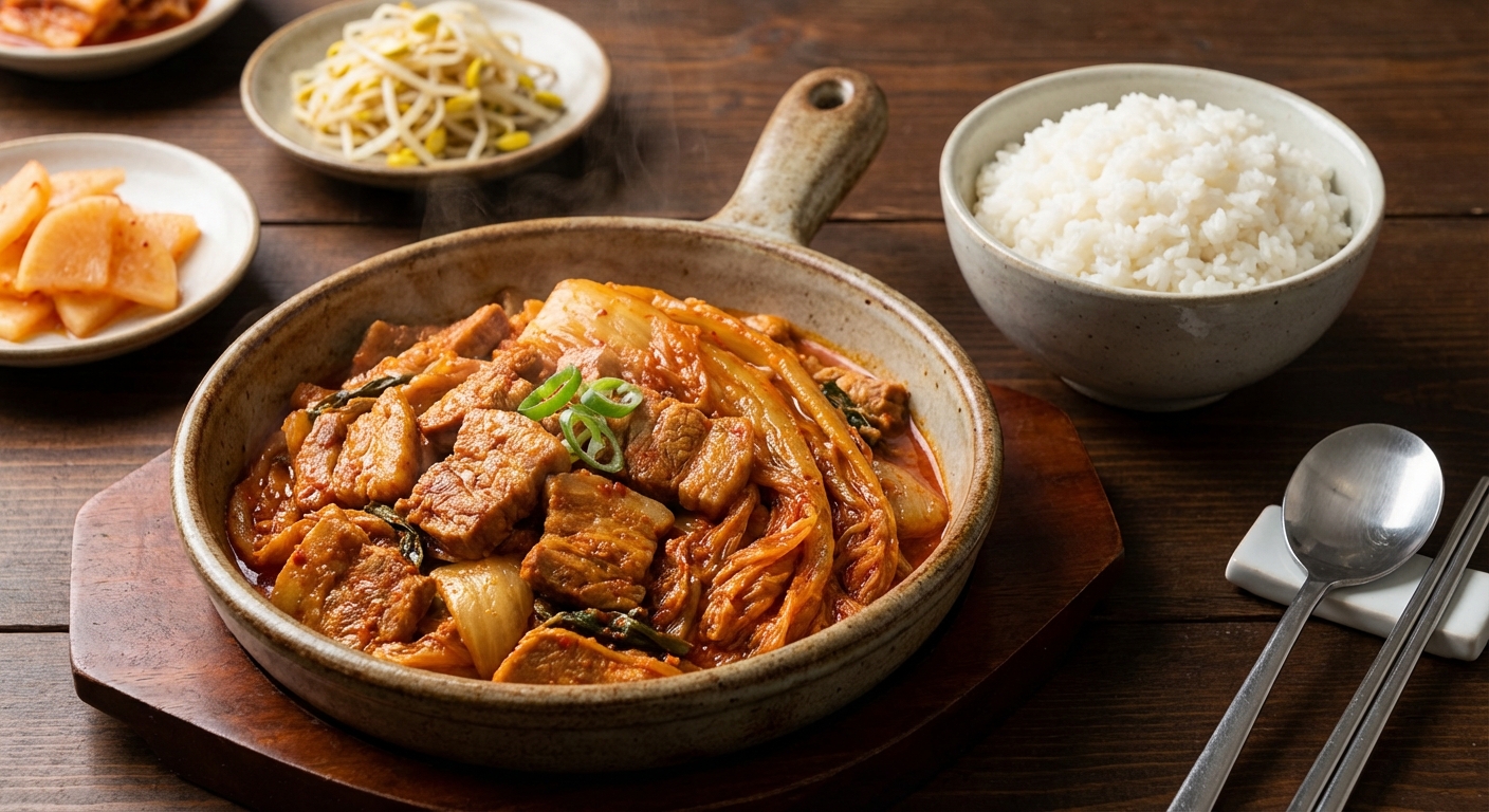 김치 두루치기와 밥