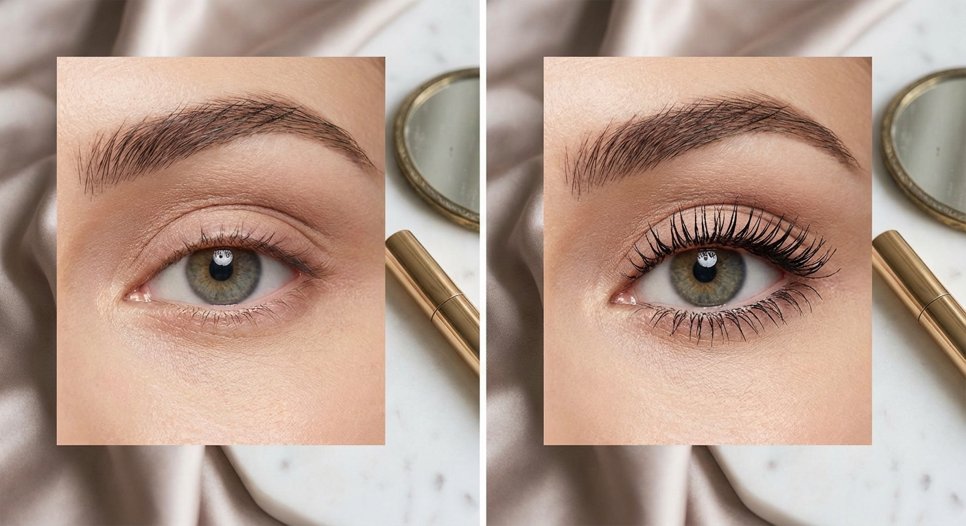 마스카라 바르기 전후 비교