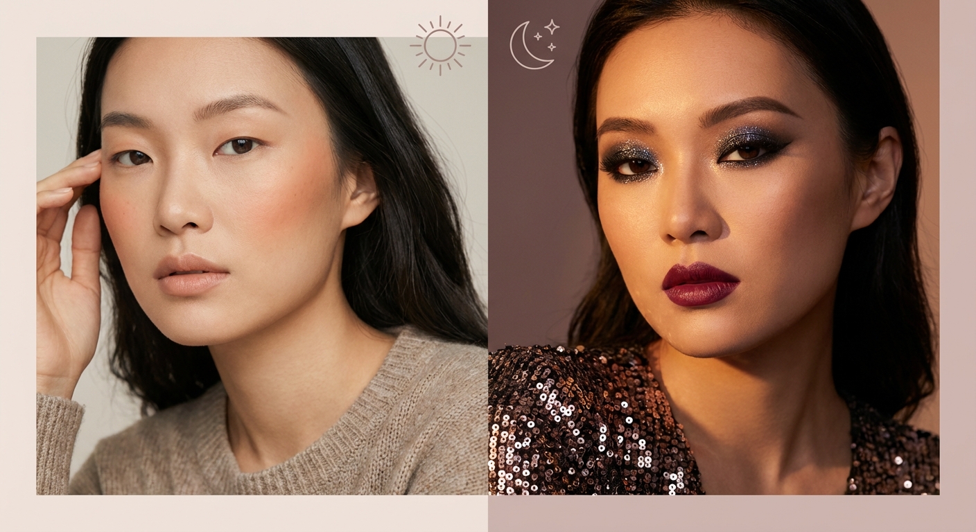 데일리 vs 파티 무쌍 메이크업