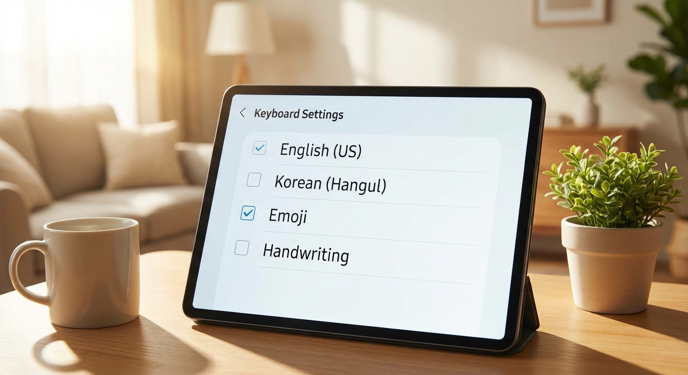 키보드 설정 화면에서 여러 입력 방식 선택 가능한 모습