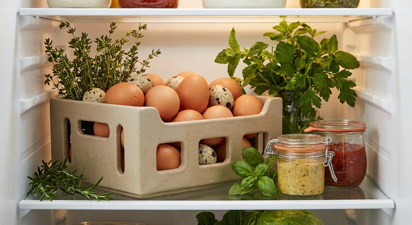 냉장고 안 달걀 보관 모습